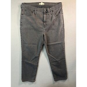 Madewell The Perfect Vintage Jean Womens 33 Black High Rise Straight Leg Denim